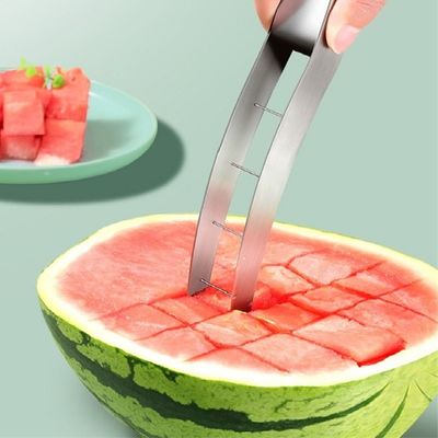 304 Stainless Steel Watermelon Slicer Cutter dan Tongs dalam Satu Mesin Pemotong tahan lama