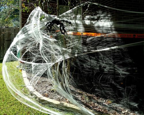 Disesuaikan Stretchy Halloween Spider Web Scary Scene Perlengkapan untuk Rumah Hantu