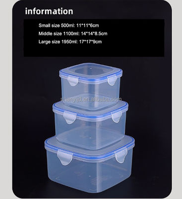 3pcs Airtight Plastic Storage Box Set untuk Multifungsi Makanan Storage Container