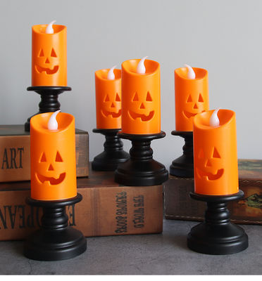 Dekorasi Halloween LED Pumpkin Candle Holder Lampu Malam Lampu Lampu Lampu Ornamen 8*12cm