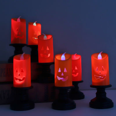 Dekorasi Halloween LED Pumpkin Candle Holder Lampu Malam Lampu Lampu Lampu Ornamen 8*12cm