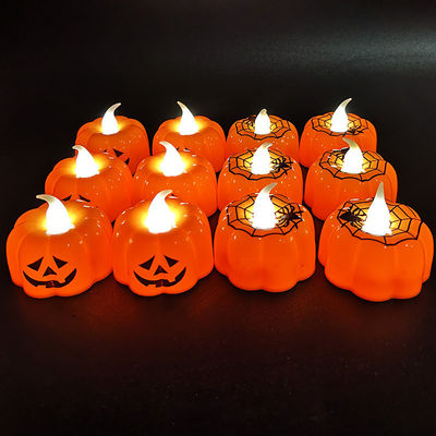 Dekorasi Halloween LED Pumpkin Candle Holder Lampu Malam Lampu Lampu Lampu Ornamen 8*12cm