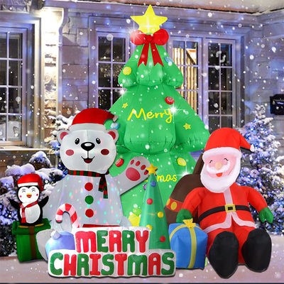 Dekorasi pesta poliester Ornamen dengan lampu Natal LED Santa Claus navidad