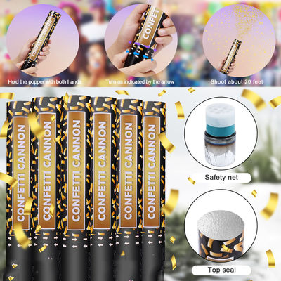 40cm Multicolor Biodegradable Party Popper Confetti Cannons untuk Perayaan Berwarna-warni
