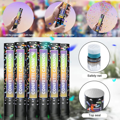 40cm Multicolor Biodegradable Party Popper Confetti Cannons untuk Perayaan Berwarna-warni