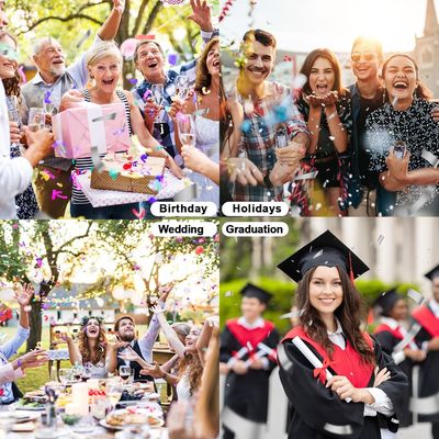 40cm Multicolor Biodegradable Party Popper Confetti Cannons untuk Perayaan Berwarna-warni