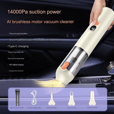 1400Pa Cordless Brushless Motor Car Vacuum Cleaner untuk Pakaian dan All-in-One Cleaning