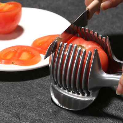 Mesin pemotong buah 304 stainless steel handheld peralatan dapur pemotong tomat pemotong lemon