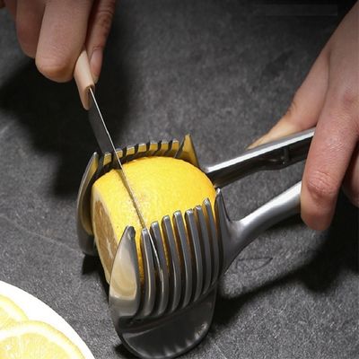Mesin pemotong buah 304 stainless steel handheld peralatan dapur pemotong tomat pemotong lemon