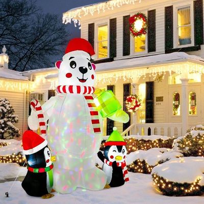 Pesta dan Dekorasi Natal Lampu LED Santa Claus Inflatable dengan Logo Disesuaikan