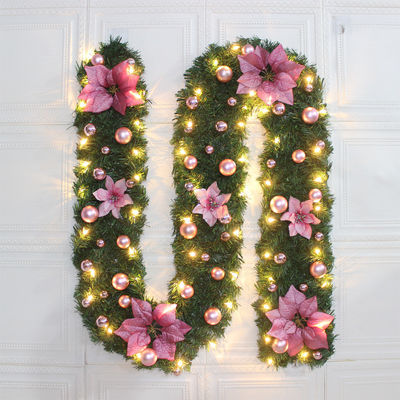 Pre Lit Wreath for Shopping Mall Hotel Outdoor Dekorasi Pintu Gantung Dekorasi
