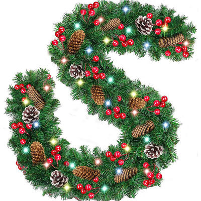 Pre Lit Wreath for Shopping Mall Hotel Outdoor Dekorasi Pintu Gantung Dekorasi
