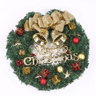 Bulat XMAS Wreath Untuk Pintu Depan Jatuh Wreath Dengan Logo Disesuaikan
