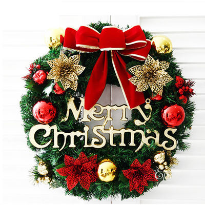 Bulat XMAS Wreath Untuk Pintu Depan Jatuh Wreath Dengan Logo Disesuaikan