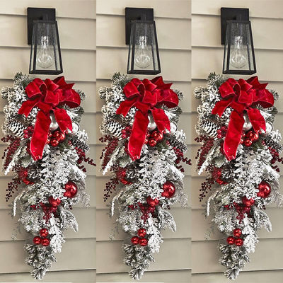 Logo Disesuaikan Merry Christmas Pintu Depan Kunci Pohon Pohon Garland untuk Dekorasi Pesta