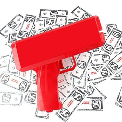 18.5cmX8cmX17.5cm Plastic Jet Currency Gun untuk Game Bar Pernikahan