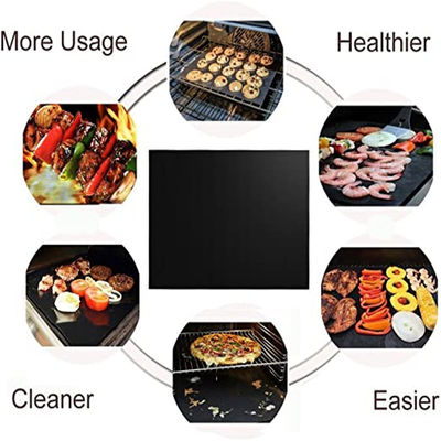 Non Stick BBQ Grill Mat Baking Mat Fireproof Charcoal Fiberglass Alat telur untuk memasak