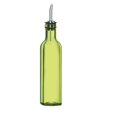 Green Glass Oil Drizzler 500ml untuk Masakan Dapur dengan Funnel Stainless Steel Pourer