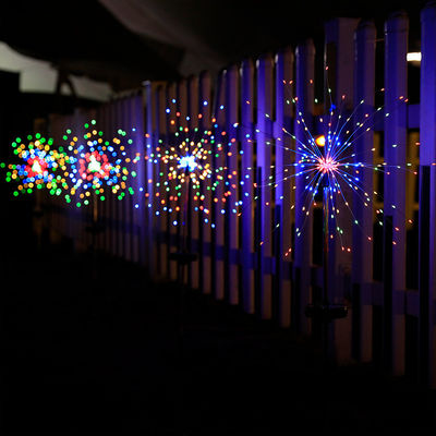 IP65 Rated Solar Lawn Ground Insert Fireworks Lampu untuk Dekorasi Liburan OEM ODM