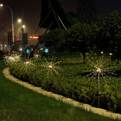 IP65 Rated Solar Lawn Ground Insert Fireworks Lampu untuk Dekorasi Liburan OEM ODM