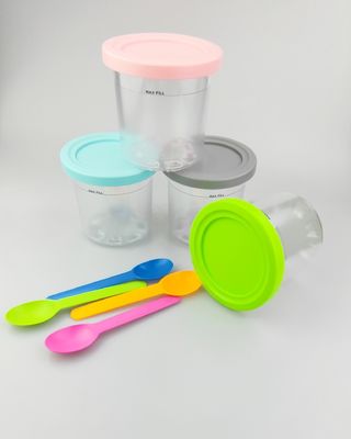 4 Pcs 600ML Ice Cream Container untuk NC299AMZ NC300s Seri Dapat digunakan kembali dan ramah lingkungan