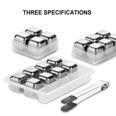 Di stok 304 stainless steel Whiskey Stone Gift Set 8pcs / set untuk dingin anggur merah
