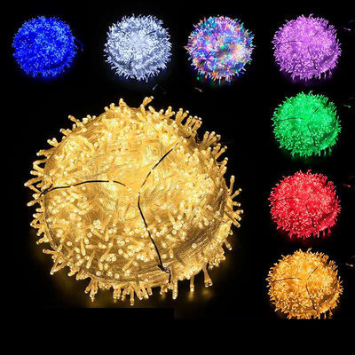 Lampu string PVC tahan air untuk dekorasi Halloween 100 LED pesta pernikahan di luar ruangan