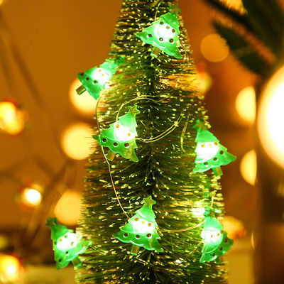 Lampu Natal LED Merah String Snowman Santa Claus Star Produk Dekorasi Liburan