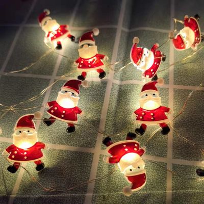 Santa Claus Scepter Snowflakes Elk Socks Lampu string LED untuk dekorasi Natal dongeng