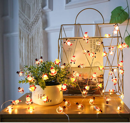 Santa Claus Scepter Snowflakes Elk Socks Lampu string LED untuk dekorasi Natal dongeng
