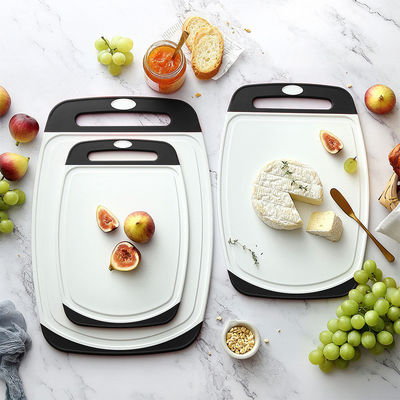 Multifunctional Black Plastic Cutting Board Set untuk Dapur 3pcs Food Grade Aksesoris