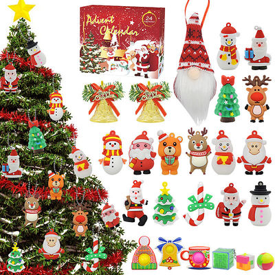 24pcs Natal Kalender Advent Blind Box Kartun Fidget Squishy Toy untuk Anak-anak Set Mainan