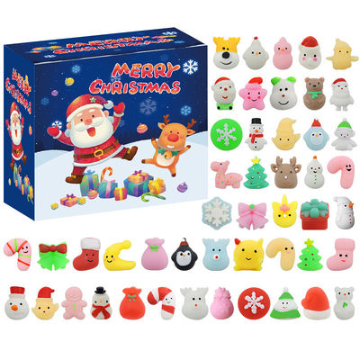 24pcs Natal Kalender Advent Blind Box Kartun Fidget Squishy Toy untuk Anak-anak Set Mainan