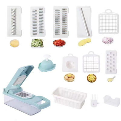 Handheld Multifunctional Onion Cutter Buah Pemotong Kentang Pengupas Terbaik Jual 12 dalam 1