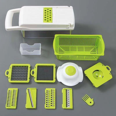 Handheld Multifunctional Onion Cutter Buah Pemotong Kentang Pengupas Terbaik Jual 12 dalam 1