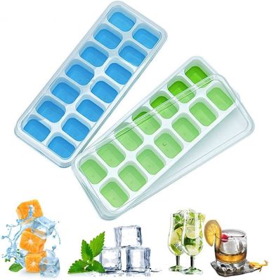 14- Ice Cube Trays Bahan PP TPE dengan tutup yang mudah dilepas dan tahan tumpahan