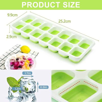 14- Ice Cube Trays Bahan PP TPE dengan tutup yang mudah dilepas dan tahan tumpahan