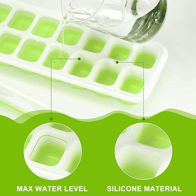 14- Ice Cube Trays Bahan PP TPE dengan tutup yang mudah dilepas dan tahan tumpahan