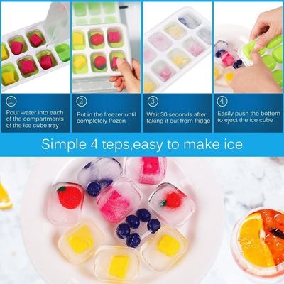 14- Ice Cube Trays Bahan PP TPE dengan tutup yang mudah dilepas dan tahan tumpahan
