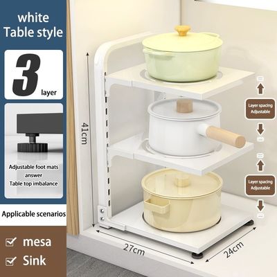 Functional Folding Pot Rack Black Kitchen Sink Organizer untuk penyimpanan yang dapat disesuaikan