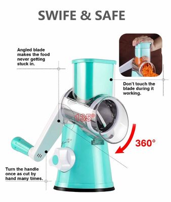 Jual Teratas Buah Sayuran Rotary Grater Stainless Steel Multi-Fungsi Slicer Cutter