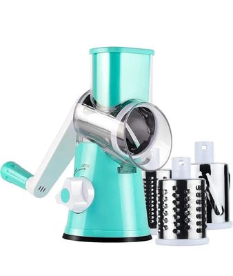 3 Bilah Drum Dipenuhi Rotary Cheese Grater untuk Slicer Sayuran Manual dan Walnut Grinder