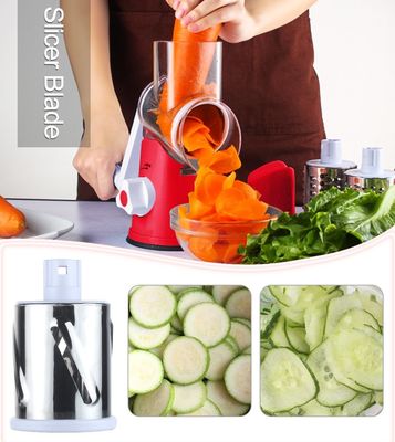 3 Bilah Drum Dipenuhi Rotary Cheese Grater untuk Slicer Sayuran Manual dan Walnut Grinder