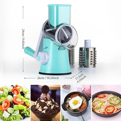 3 Bilah Drum Dipenuhi Rotary Cheese Grater untuk Slicer Sayuran Manual dan Walnut Grinder