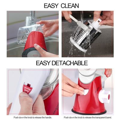 3 Bilah Drum Dipenuhi Rotary Cheese Grater untuk Slicer Sayuran Manual dan Walnut Grinder