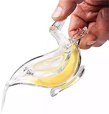 Di stok portabel transparan akrilik manual buah Lemon Juicer tangan Lemon Squeezer Burung