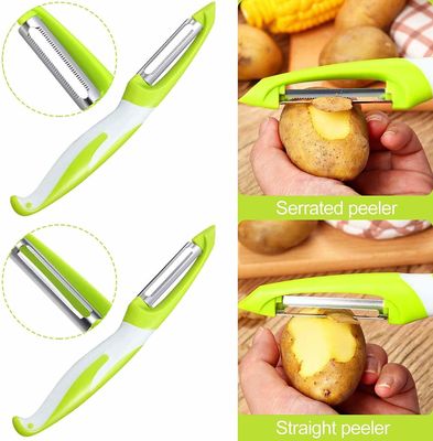Custom Logo Stainless Steel Buah Kentang Julienne Sayuran Pengupas Pengupas 19*2.5*2cm