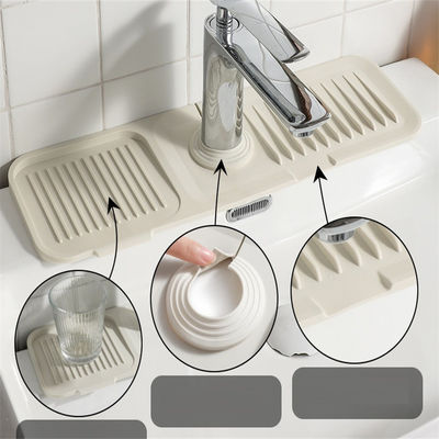 Silicone Sink Splash Guard Catcher Handle Drip Draining Pad Absorbent Mat untuk OEM / ODM