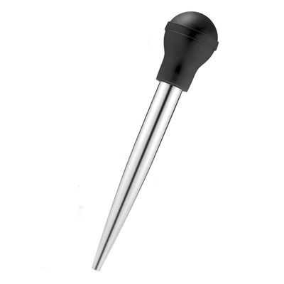 304 Stainless Steel Silicone Drip Oil Seasoning Tube untuk BBQ Turkey Jarum di Balck