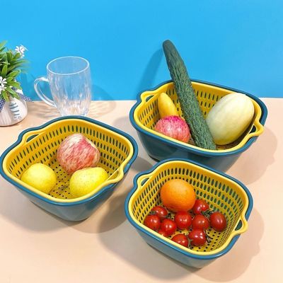 Gudang Sayuran Rumah Tangga 6 pcs Plastik Lantai Dua Multi Air-Drainage Clean Drain Basket